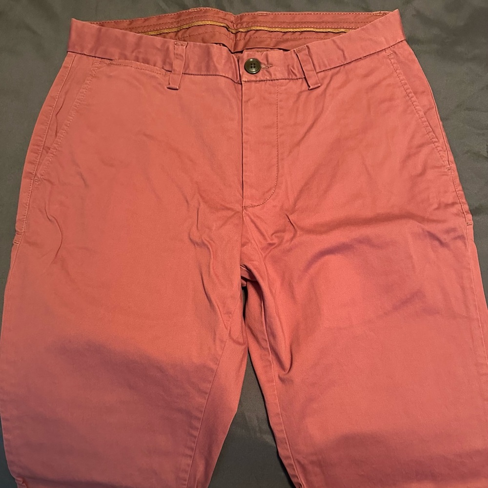 Tommy Bahama Flat Front Pants Slacks Chinos 32x34 Coral Red